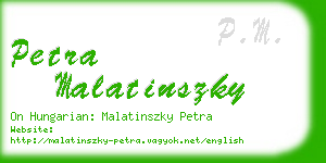 petra malatinszky business card